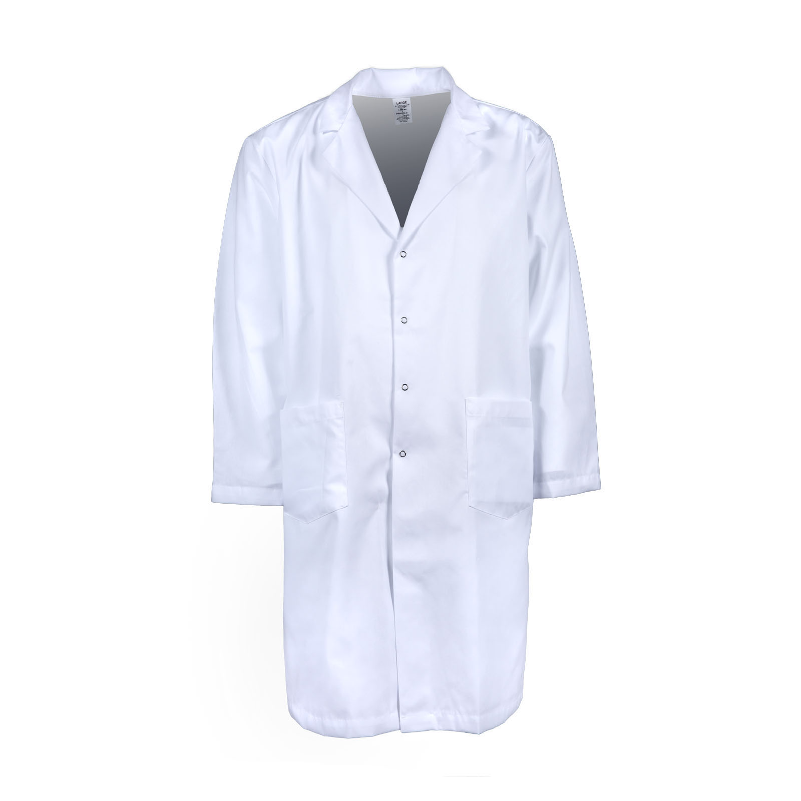 #L18M Men's Pinnacle Textile Lab Coat w/ Snap Front, White